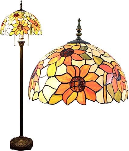 Hao Shuo Classic Lamps Modern ハオ朔の古典的なランプ近代フロアランプルームライト16インチパストラルひまわりフロアランプ ベッドルームランプリビングルーム For Warm Bedroom 大人気