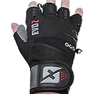2016 Evo 2 Weightlifting Gloves with Integrated Wrist Wrap Support-Double Stitching for Extra Durability-Get Ripped with the Best Body Building Fitness Crossfit and Exercise Accessories (Medium)