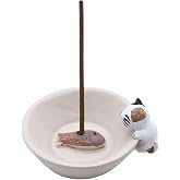 Newwe Incense Holder Resin Incense Stick Burner Small Cat Incense Sticks Holder ,Mini Cute Animal Statue Home Insencents Burner