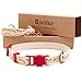 Pettsie Breakaway Cat Collar & Matching Friendship Bracelet – Adjustable, Soft Cotton Collar for Cats, Quick-Release Safety Buckle, Lightweight, Stylish, Anti-Lost ID Tag, Red