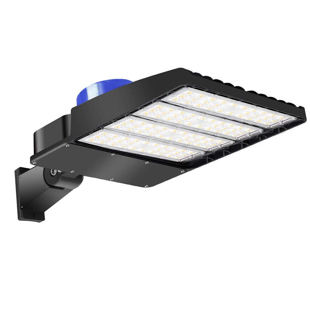 Romwish 300W LED Parking Lot Lights with Dusk to Dawn Photocell, 39000LM 5000K LED Street Lights Shoebox Pole Light, Waterproof Outdoor Commercial Area Road Lighting with Arm Mount