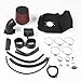 Black-Coated Aluminum Cold Air Intake Pipe+Heat Shield+Red Filter for Nissan Frontier Xterra 3.3L V6 99-03