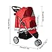 KARMAS PRODUCT Pet Stroller for Dog Cat Small Animal Folding Walk Jogger Travel Carrier Cart with Three Wheels (red)thumb 3