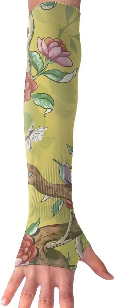 Snake On The Branch Anti-uv Sun Protection Driving Fingerless Breathable Arm Cover Sleeves Gloves