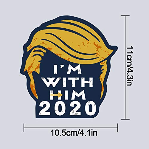 HNHUAMING 4Pcs Donald Trump for President Car Sticker Bumper Sticker Decal Make America Great Again/Make Liberals Cry Again/I'm with Him
