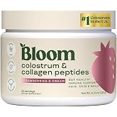 Bloom Nutrition Bovine Colostrum Powder, Strawberries &amp; Cream, 25 Servings | Gut Health, Hair Growth &amp; Beauty Supplement, Gluten Free, Sugar Free