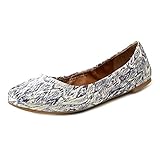 Lucky Brand Womens Emmie Leather Closed Toe Ballet Flats, Multicolor, Size 7.0