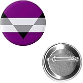 Autochorissexual Aegosexual Pride Flag Pin 2.25” Round Circle Shape Metal Button Pin Badge Pinback 2.25 inch Pin 57 mm 5.7 cm