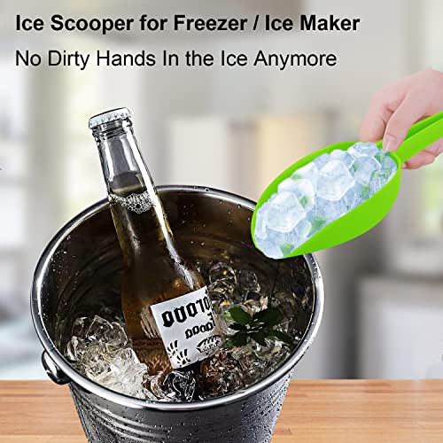 Ice Scoop Set of 3, Multi Purpose Plastic Kitchen Scoops Containers