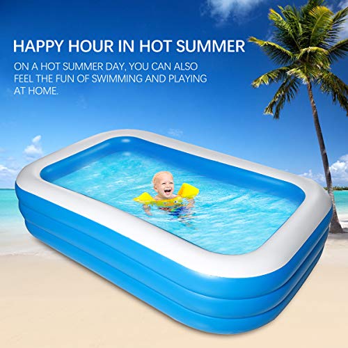 Kid Pool Inflatable Swimming Pool, 120" X 72" X 22" Kiddie