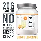 ISOPURE INFUSIONS, Refreshingly Light Fruit Flavored Whey Protein Isolate Powder, "Shake Vigorously & Infuses in a Minute", Citrus Lemonade, 16 Servings