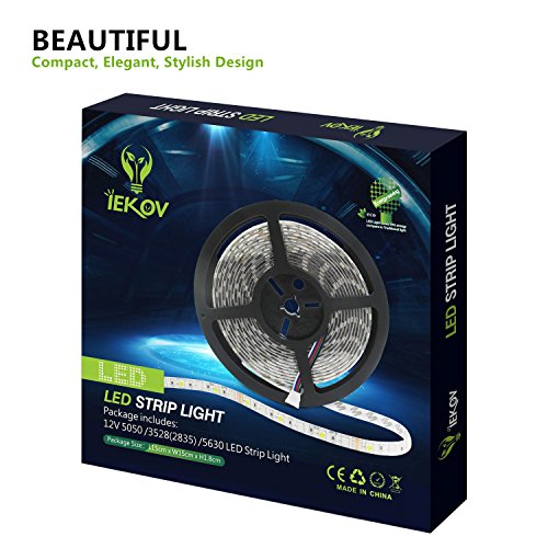 Led Strip Lights, IEKOV 2835 SMD 600LEDs NonWaterproof Flexible Xmas