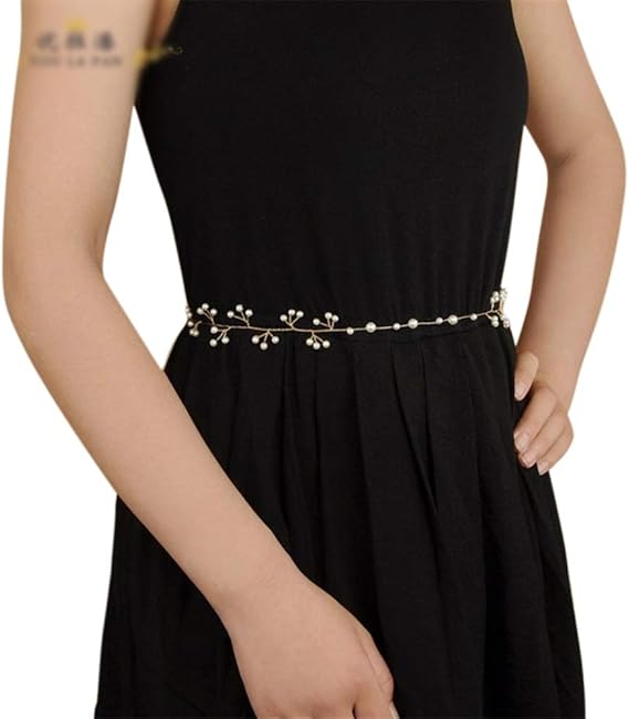 Amazon Xiongdeisix 花嫁の真珠の手作りのウェディング ドレスのアクセサリーのカーテンストラップの花嫁の結婚式の宝石類 色 黒 ベルト 通販