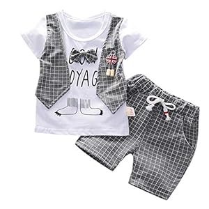 Baby Boy Kleding Outfits Set, Fulltime (TM) Peuter Baby Gentleman Bow T-Shirt Tops Shorts Broek Outfits Kleding Set