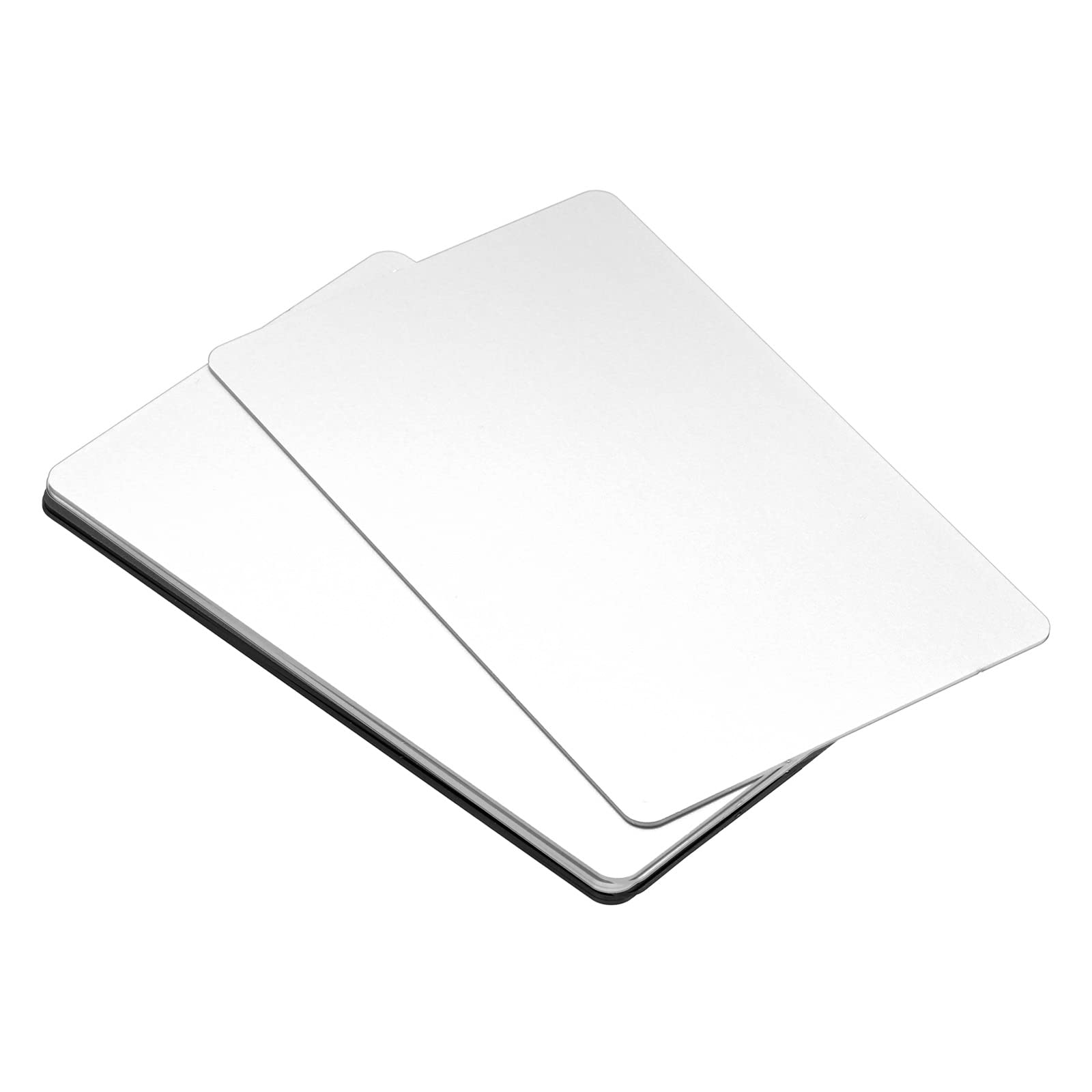 PATIKIL 0.8mm Metal Business Cards, 10 Pack Blank Name Card Laser Engraving Anodized Aluminum for DIY Gift Cards, Black Silver