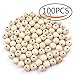 BronaGrand 100pcs 17mm Natural Color Round Ball Wood Spacer Beads Jewelry Findings Charms(About 17mm)