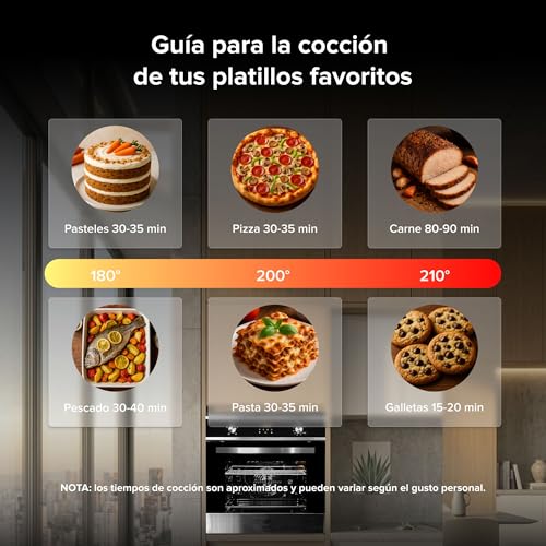 AVERA Horno empotrable de Gas LP con asistencia por conveccion, Capacidad de 58 L, 5 Modos de cocción, Temporizador digital 24 hrs, Contro por perillas, Temperatura 130 a 250°C | HE01LP