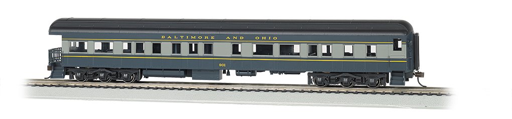 Bachmann Industries B&O #901 Ho Scale 72' Heavyweight Observation Car with Lighted Interior