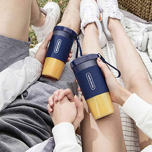 Portable Blender Mini Personal Blender Small Smoothie Blender Fruit Juicer Mixer for Home Outdoor Travel Office with USB Rechargeable,IP68 Waterproof, BPA Free,350ml(Luxury Blue)