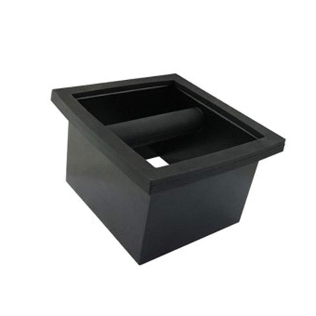 Rhinowares Square Knock Chute - Non-Slip Rubber Base & Sleeve To Reduce Noise, Black