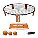 EasyGo Products VeeBall Volleyball Spike Game - Includes (3) Balls, Net, Pump & Carry Bag - Exciting Fast Paced Outdoor Lawn Game - Perfect for Beach, Backyard, Tailgate - Fun for Kids Adults Family