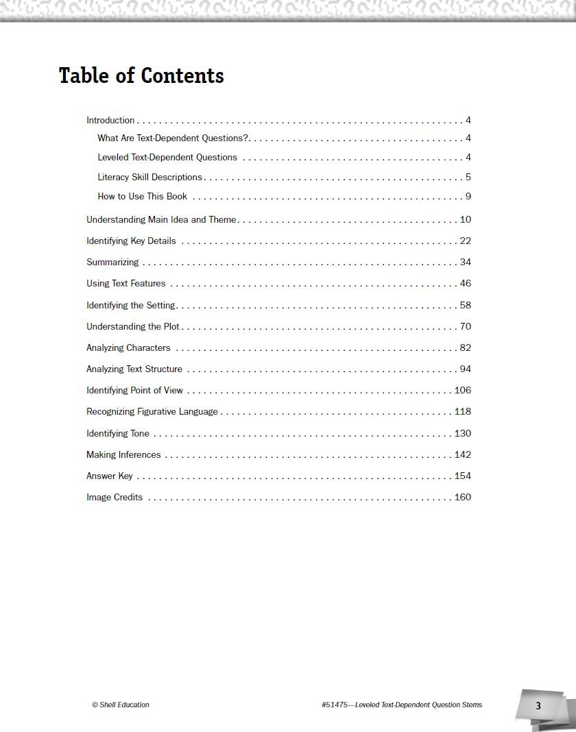Leveled Text - Dependent Question Stems (Classroom Resources) for Grades K - 12