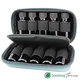 Soothing Terra Hard Shell Essential Oil Carrying Case - Holds 10 Bottles (5ml, 10ml, 15ml) - High Quality Essential Oils Case (Baby Blue)