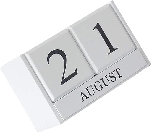 Amazon デスクトップ ブロック 木製 カレンダー 実用的 カレンダー 全2色 白 カレンダー 文房具 オフィス用品