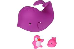 GAMEXCEL Bath Spout Cover, Faucet Cover Baby Bathroom Tub Faucet Cover Protector for Kids, Bathtub Spout Cover for Baby Kids Toddlers Protection Accessories Baby Safety Bath Silicone Toys Whale Purple