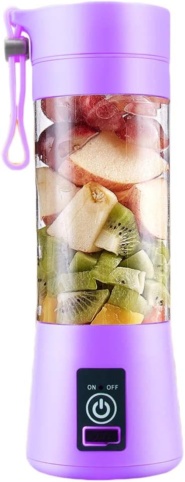 Portable Home USB Rechargeable 4-Blade Electric Fruit Extractor Juice Blender Juicer Cup - Purple