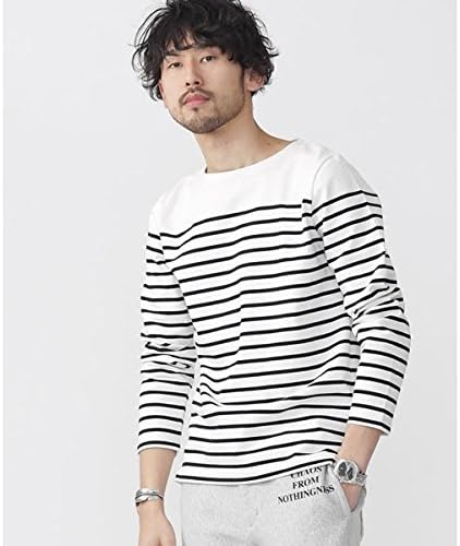 Amazon ナノ ユニバース メンズ Nano Universe 17ss パネルボーダーボートネックtシャツ パターン3 ブラックボーダー S Tシャツ カットソー 通販