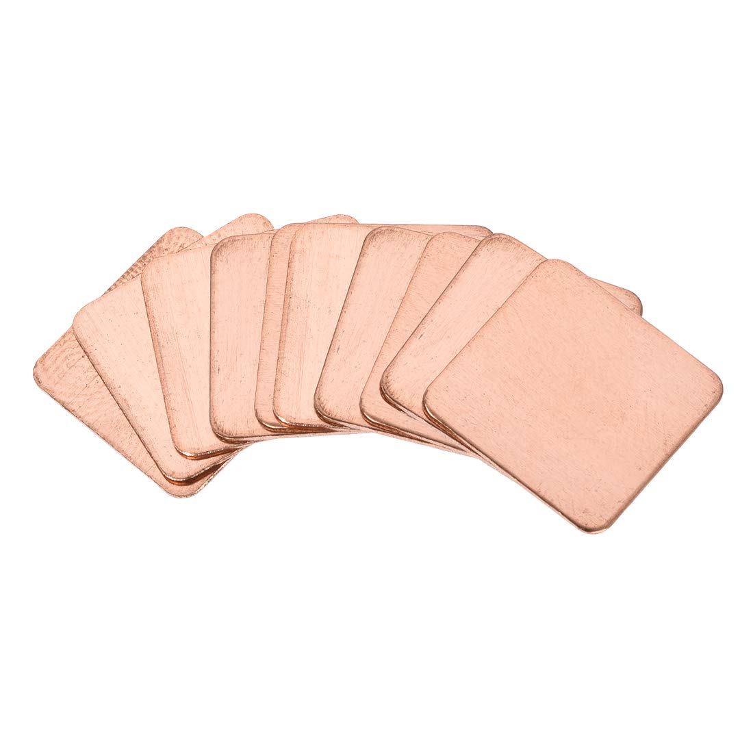 sourcing map Flat IC Chipset Thermal Copper Heatsink for CPU GPU 15 x 15 x 0.5mm 10pcs