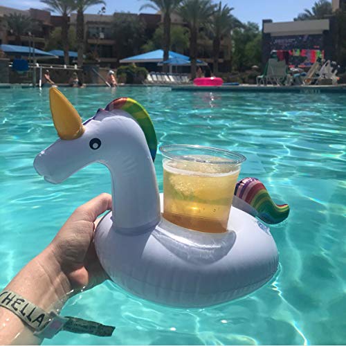 image for iShyan Inflatable Drink Holder, 15 Pack Drink Floats Inflatable Cup Ho