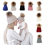 xsby Knitted Cozy Warm Winter Snowboarding Ski Hat With Pom Pom Slouchy Hat