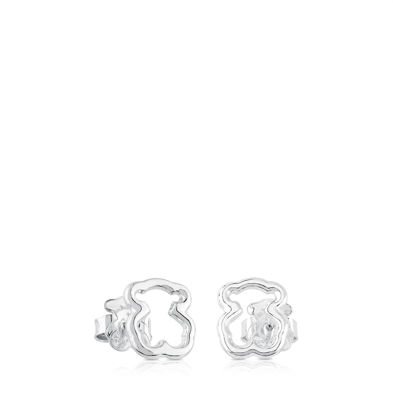 TOUS Women's Sterling Silver Earrings with Snap Closure, Bear Size: 1.15cm, Versatile and Timeless, New Carousel Collection