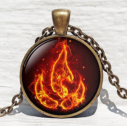 Avatar the Last Airbender Fire Nation Pendant Necklace Jewelry Glass Dome necklace Pendants silver Necklace for men ,women gift