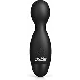VibeMax Mini Personal Wand Massager - Compact - Lightweight - Small &amp; Quiet - USB Rechargeable - for Muscle Tension Relief in Neck, Back, Shoulders, Legs and Feet (Black)