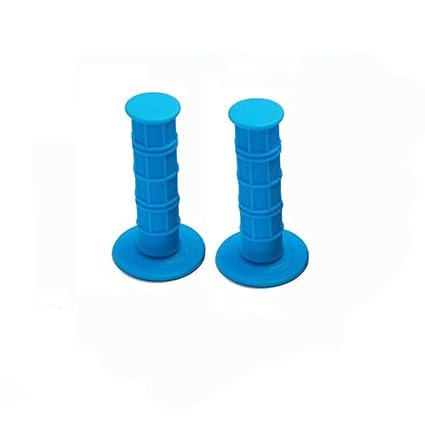 blue handlebar grips
