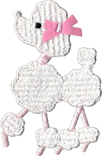 Pink & White FURRY Poodle Sew On Patch - The Fur is Actually POUFY and Stands Out! Too Cute!