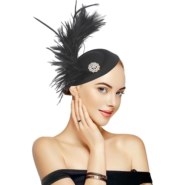 7995 Church Derby Fascinator Hats For Women,20s 50s Vintage Feather Kentucky Fascinator Derby Hat Womens 20s 50s Vintage Church  main image 3