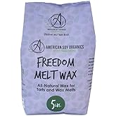 American Soy Organics Freedom Soy Beads for Melt Making - Natural Candle Making Supplies - Paraffin-Free, Beeswax-Free Candle Wax for Tarts, Tealights, Wax Melts and Cubes, 5 lbs