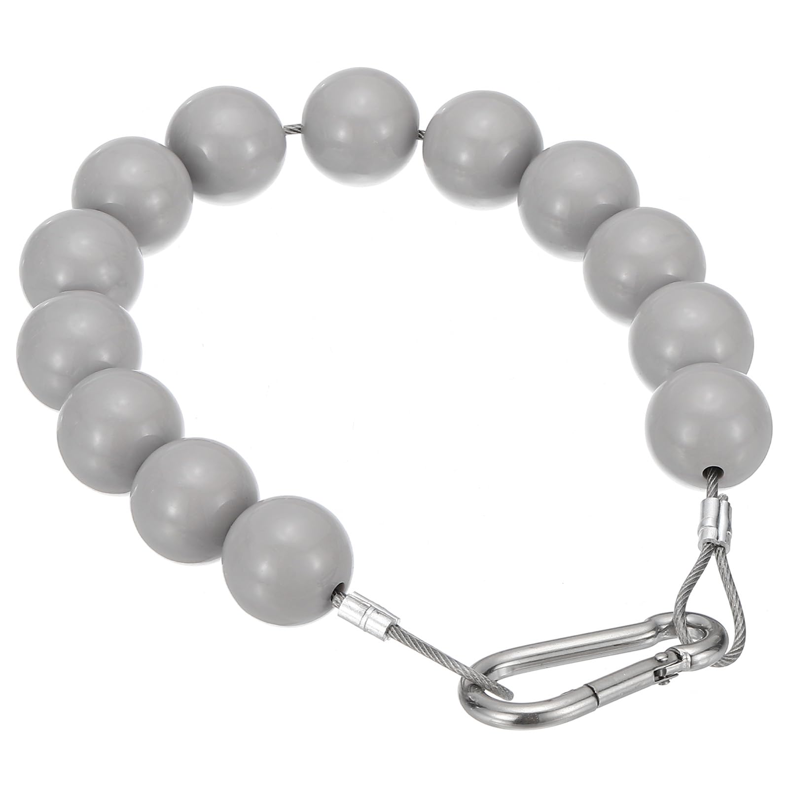 PATIKIL Flagpole Retainer Ring Flag Pole Accessories, Flag Beaded Mount Ring Fits 1 1/2" to 5" Flagpole Keep Flag Close to Pole Weight with Steel Cable for Outdoor Flagpole, Gray