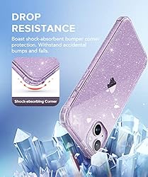 BERFY for iPhone 14 Case Glitter, with 2X Screen