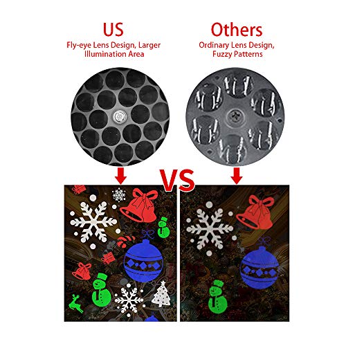 Lixada Christmas Projector Lights LED Projection Light 12 Patterns Rotatable Spot Light for Christmas Xmas Halloween Holiday Festival Party Home Decor Decoration Present Gift