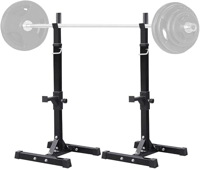Soporte Para Barra De Peso Muerto - Estante De Acero, Capacidad 800 Lbs, Altura Ajustable, Con Cubiertas De Goma