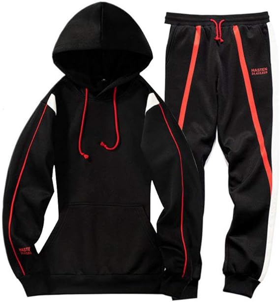 Mens Tracksuits Sets Casual Tracksuit 2 Piece Set Long Sleeve Hoodie