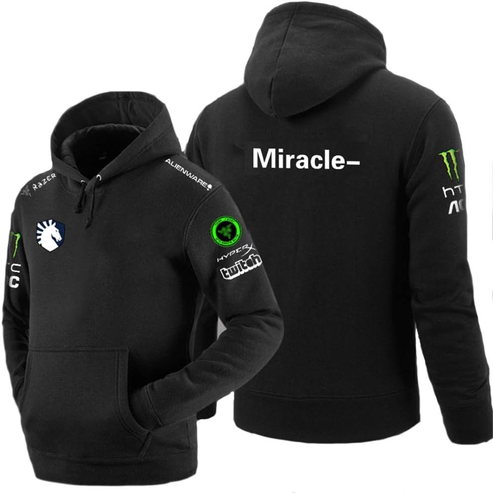LAIDAN Men Women E-Sport Hooded Jacket Defense of The Ancients Dota 2 - Miracle Team Uniform Fan Hoodie Comfortable and Breathable Sweatshirt Unisex