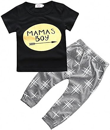 2pcs Kids Newborn Toddler Baby Girls Boys T-shirts Tops+Pants Outfits Clothes Set (12-18 Months)