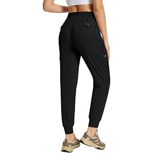 KWZ Women's Hiking Pants Lightweight Cargo Joggers | Quick Dry Water Resistant Travel Casual Athletic Pants