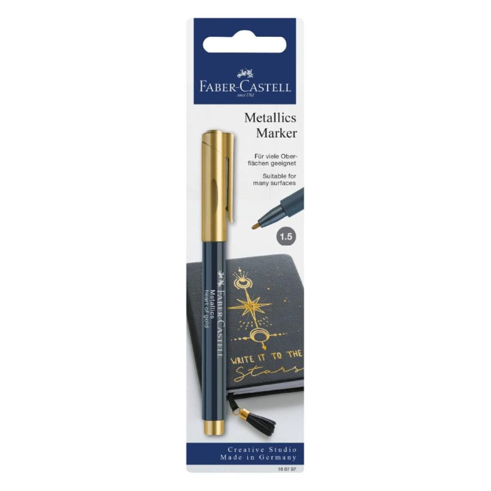 Faber-Castell Creative Studio Metallics Marker, Heart of Gold, Single Marker, Art, Craft, Drawing, Sketching, Home, School, University, Colouring